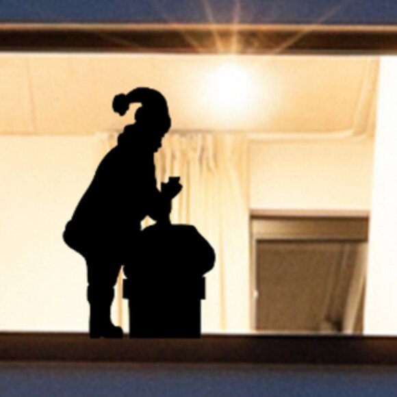 Santa Claus and Gift Sack Window Cling Silhouette decal:Christmas Decor|Christma - Picture 3 of 6